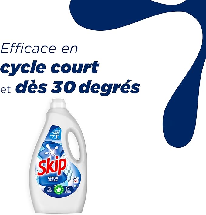 SKIP - Lessive Liquide Active Clean (Lot de 10 x 40 Lavages)